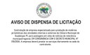 Aviso de dispensa de licitação - Matérias Jornalísticas