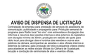 Aviso de dispensa de licitação - Publicidade