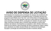 Aviso de dispensa de licitação - Publicidade