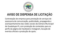 Aviso de dispensa de licitação - Publicidade