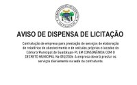 Aviso de dispensa de licitação - Relatórios de Abastecimento e de veículos