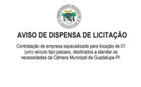 Aviso de dispensa de licitação - Veículo