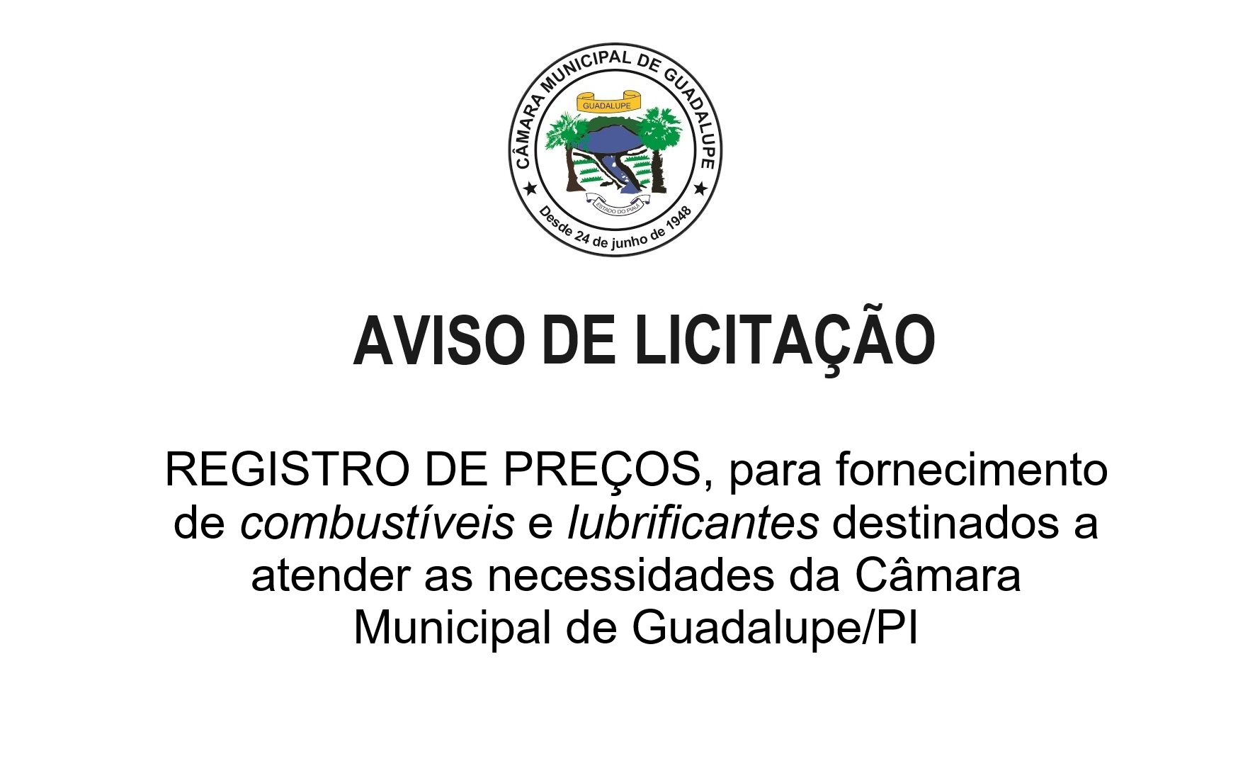 Aviso de Licitação combustível