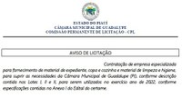 Aviso de Licitação