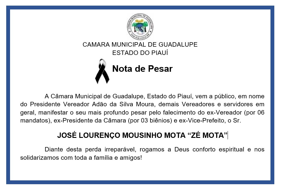 Moção de Pesar Zé Mota